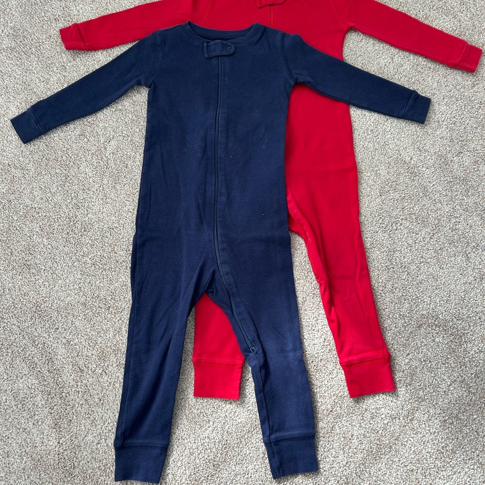 Primary Kids One Pieces - Red and Navy